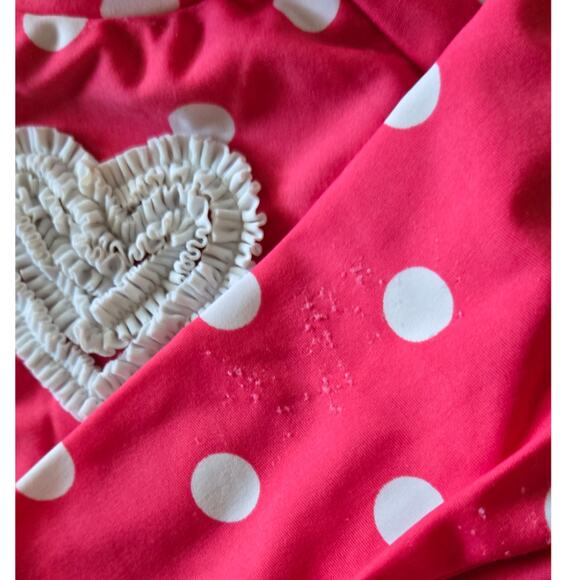 Little Me Pink Polkadot and Stripe Rashguard Bikini sz 6-9. - Picture 6 of 6